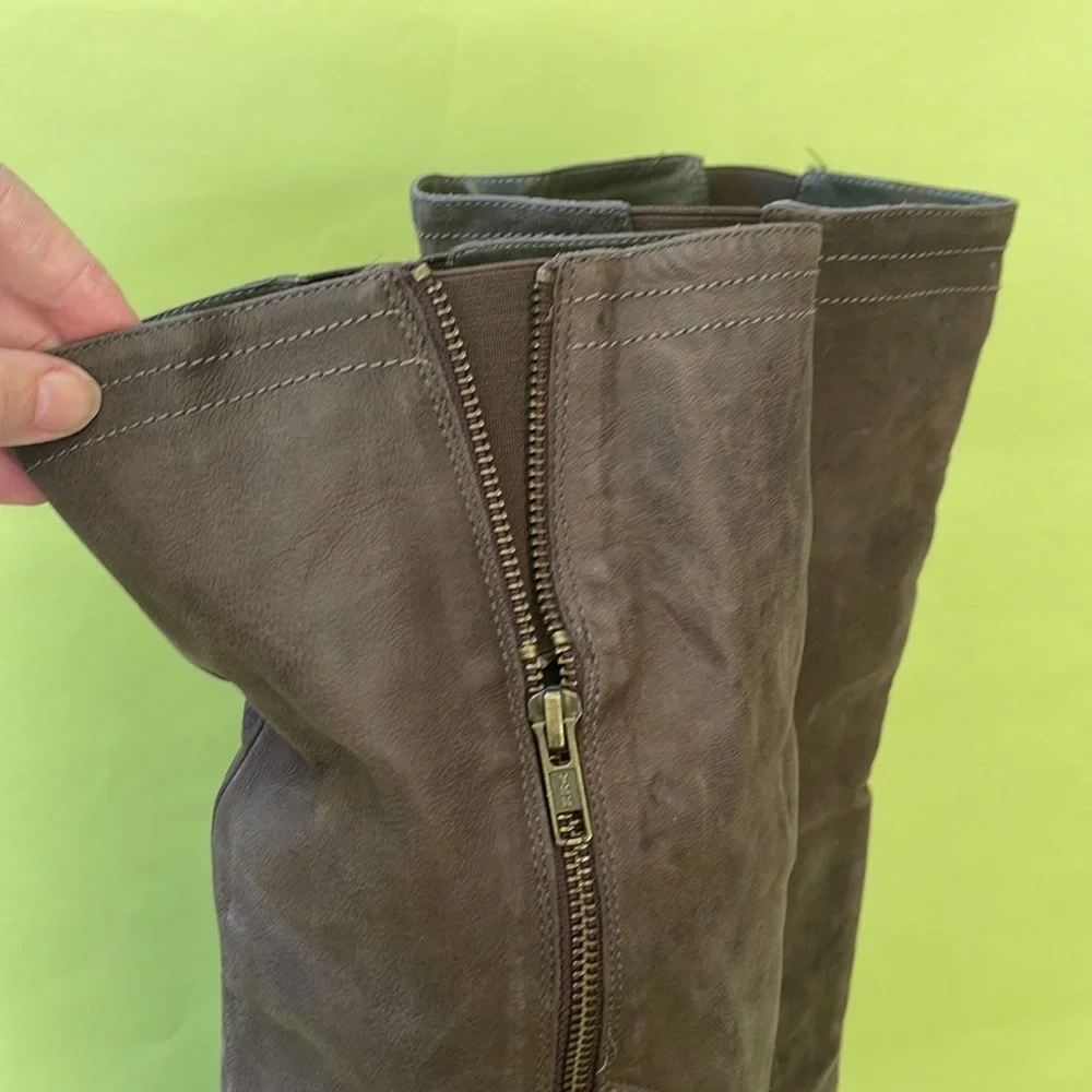 Vintage grayish brown Joie all leather over the knee boots